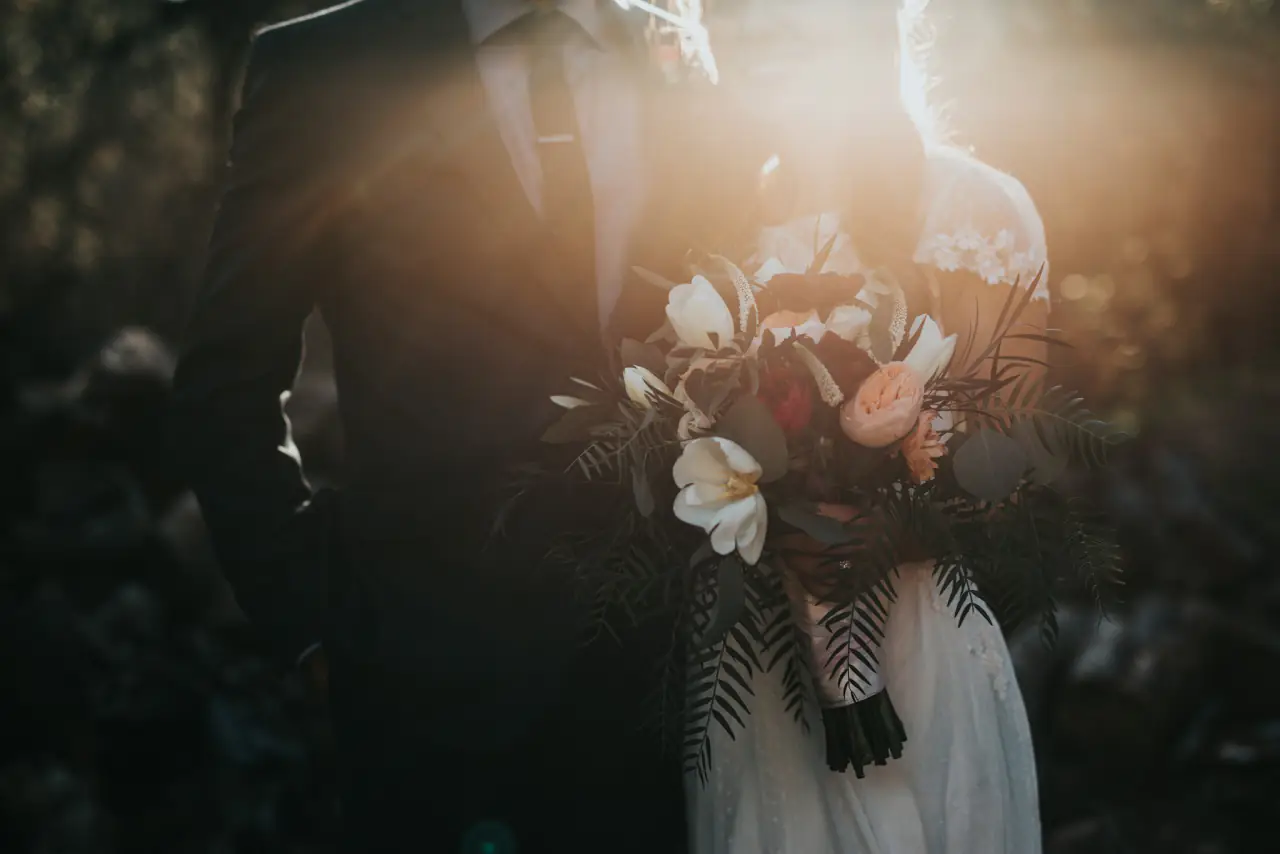 Bride holding her bouquet